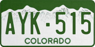 CO license plate AYK515