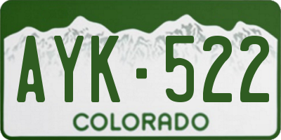 CO license plate AYK522