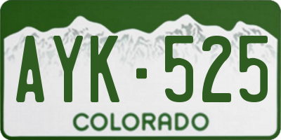 CO license plate AYK525