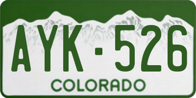 CO license plate AYK526