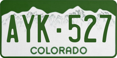 CO license plate AYK527
