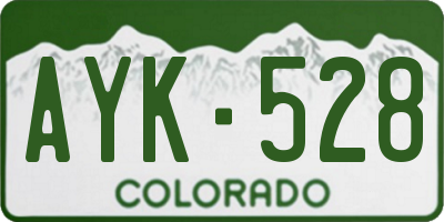 CO license plate AYK528