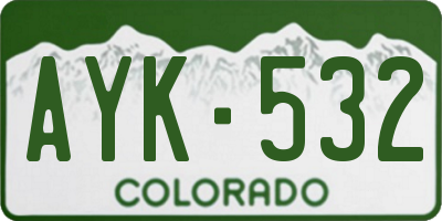 CO license plate AYK532