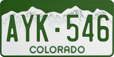 CO license plate AYK546