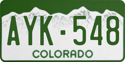 CO license plate AYK548