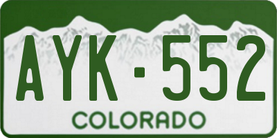 CO license plate AYK552