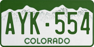 CO license plate AYK554