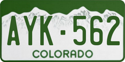 CO license plate AYK562