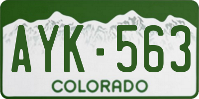 CO license plate AYK563