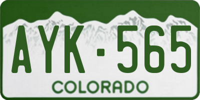 CO license plate AYK565