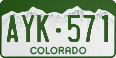 CO license plate AYK571