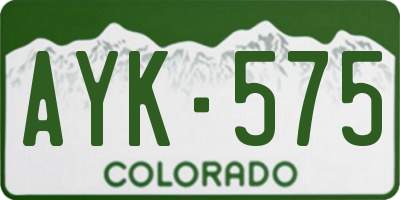 CO license plate AYK575