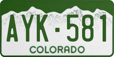 CO license plate AYK581