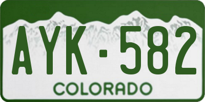 CO license plate AYK582