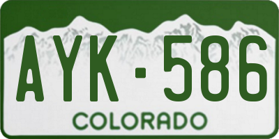CO license plate AYK586
