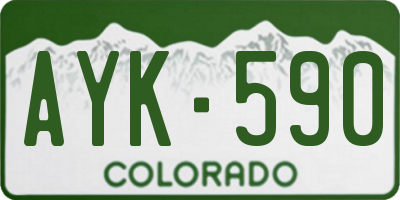 CO license plate AYK590