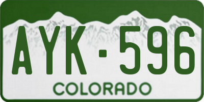 CO license plate AYK596