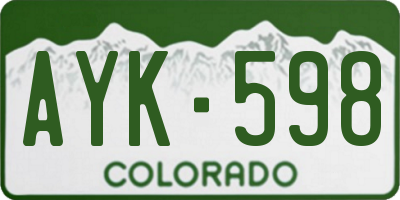 CO license plate AYK598