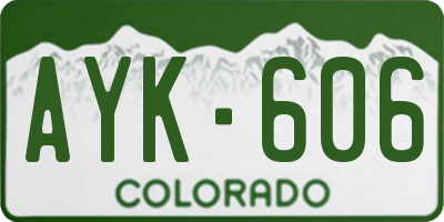 CO license plate AYK606