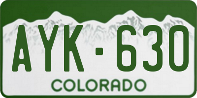 CO license plate AYK630