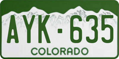 CO license plate AYK635
