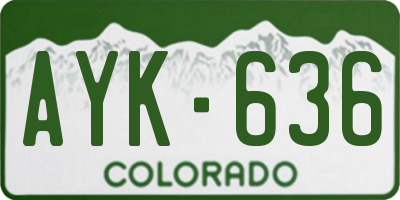 CO license plate AYK636