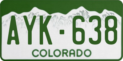 CO license plate AYK638