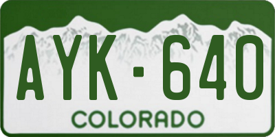 CO license plate AYK640