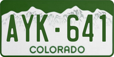 CO license plate AYK641