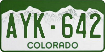 CO license plate AYK642