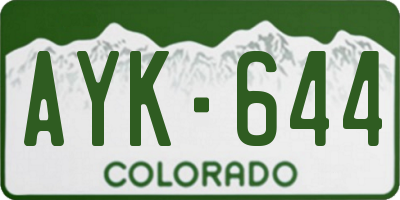CO license plate AYK644