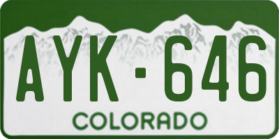 CO license plate AYK646