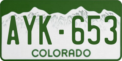 CO license plate AYK653
