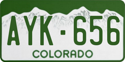CO license plate AYK656