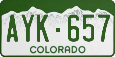 CO license plate AYK657