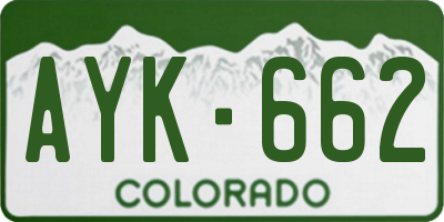 CO license plate AYK662