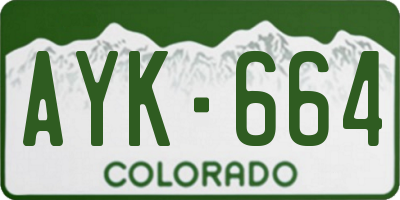 CO license plate AYK664