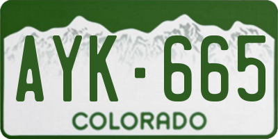 CO license plate AYK665