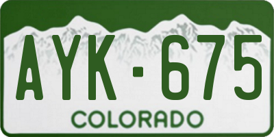 CO license plate AYK675