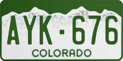 CO license plate AYK676