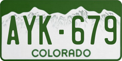 CO license plate AYK679