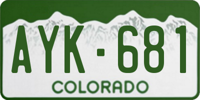 CO license plate AYK681