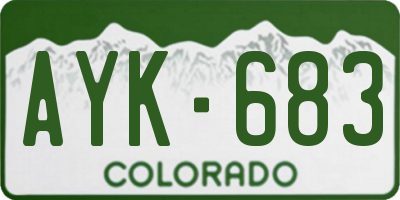 CO license plate AYK683