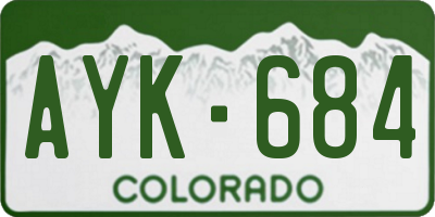 CO license plate AYK684