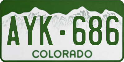 CO license plate AYK686