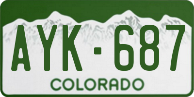 CO license plate AYK687