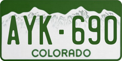 CO license plate AYK690