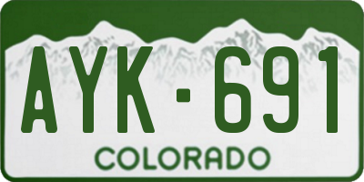 CO license plate AYK691