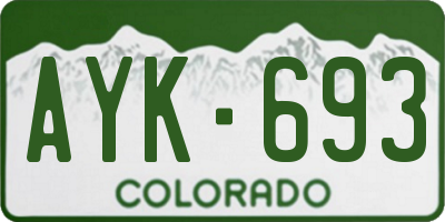 CO license plate AYK693