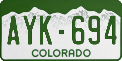 CO license plate AYK694